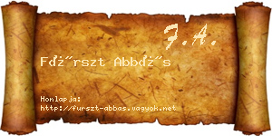 Fürszt Abbás névjegykártya